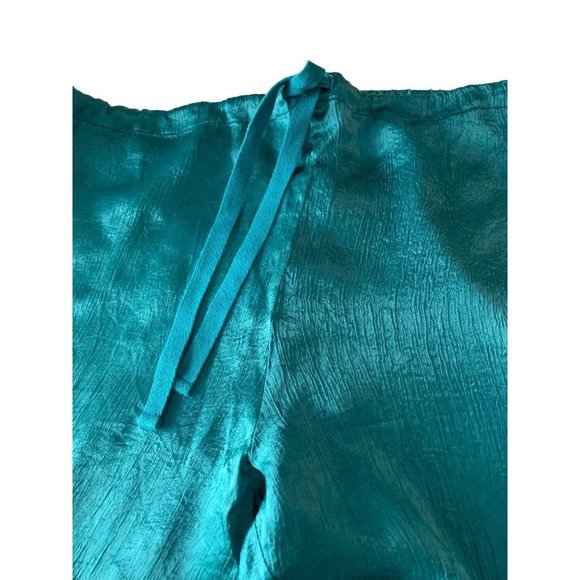 Medium DKNY Women's Emerald Green 2 Piece Loungewear Pajamas Silky Crepe - Picture 11 of 14